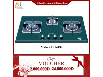 Bếp Gas Âm 3 Vùng Nấu Malloca AS 9403G 