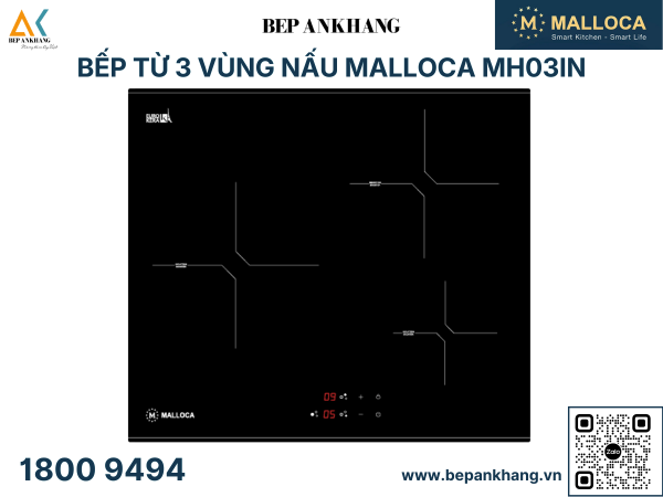 Bếp từ 3 vùng nấu Malloca MH03IN 