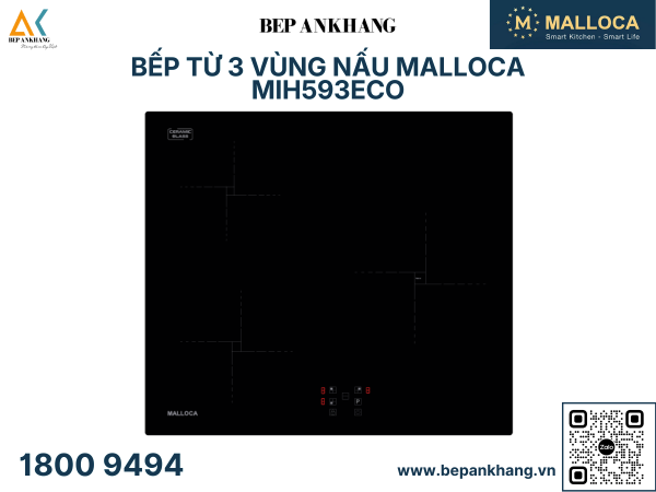 Bếp từ 3 vùng nấu Malloca MIH593ECO